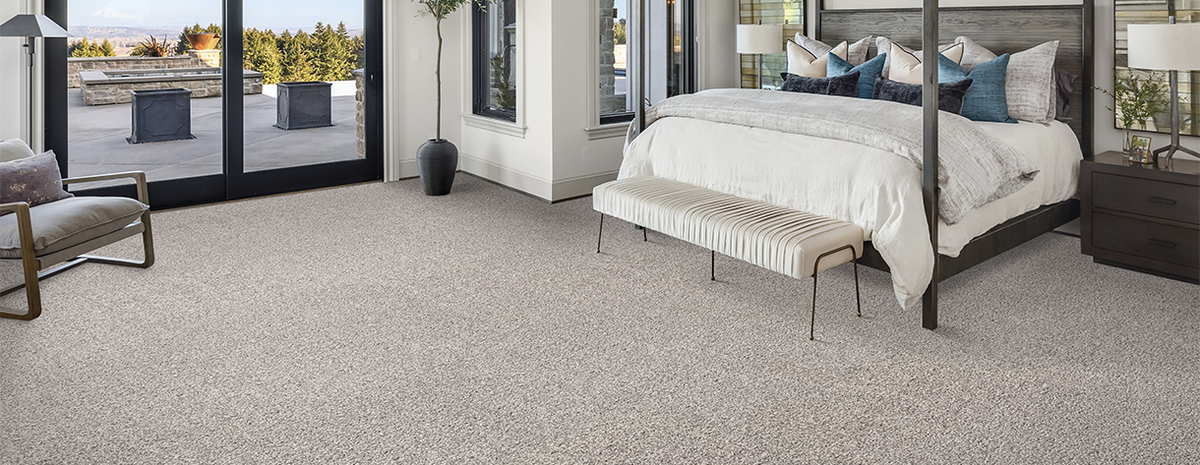 Luxury bedroom with durable SmartStrand carpet